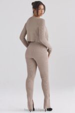 House of CB Ciemnoszare Legginsy Prążkowane Mitzi Idealne na Każdą Okazję - Image 9