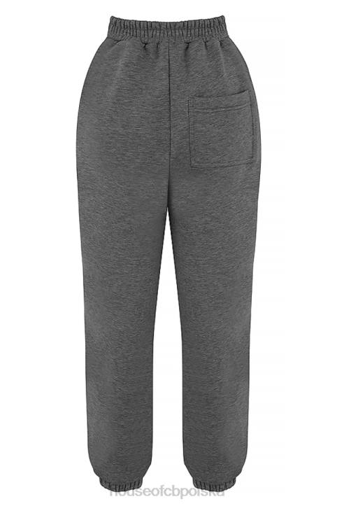 House of CB Ciemnoszare Polarowe Spodnie do Joggingu Komfortowe i Stylowe - Image 9