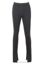 House of CB Ciemnoszare Prążkowane Legginsy Mitzi Modne i Wygodne - Image 7