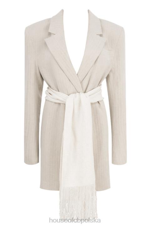 House of CB Colette sukienka marynarska lniana w kolorze niebieskim - Image 12