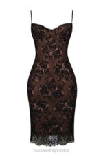 House of CB Czarna koronkowa sukienka midi elegancka na każdą okazję - Image 3