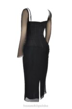 House of CB Czarna Maxi Sukienka Katariny Stylowa Modna Elegancka - Image 9