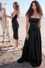 House of CB Czarna Maxi Sukienka Sznurowana Anabella Trendy Modne - Image 2