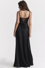 House of CB Czarna Maxi Sukienka Sznurowana Anabella Trendy Modne - Image 14