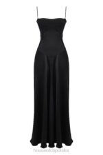House of CB Czarna Maxi Sukienka Sznurowana Anabella Trendy Modne - Image 4