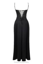 House of CB Czarna Maxi Sukienka Sznurowana Anabella Trendy Modne - Image 6