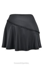House of CB Czarna mini spódniczka ze skóry wegańskiej modny styl 2023 - Image 4