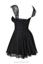 House of CB Czarna mini sukienka Kaia A linia modna i stylowa - Image 8