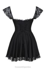 House of CB Czarna mini sukienka Kaia A linia modna i stylowa - Image 9
