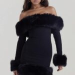 House of CB Czarna Mini Sukienka Keilani Stylowy Elegancki Must Have