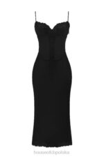 House of CB Czarna satynowa sukienka salma trendy elegancka moda - Image 4