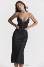House of CB Czarna satynowa sukienka salma trendy elegancka moda - Image 9