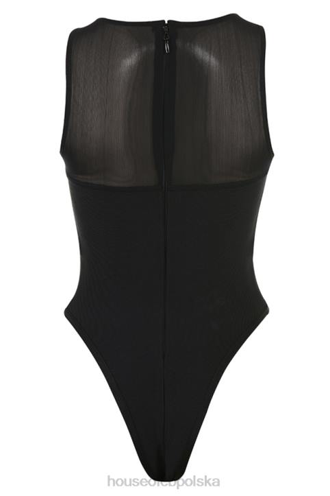 House of CB Czarne bandażowe body Chiara bez rękawów eleganckie i modne - Image 10