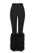 House of CB Czarne Spodnie Nicolette Obszyte Stylowe i Modne - Image 6