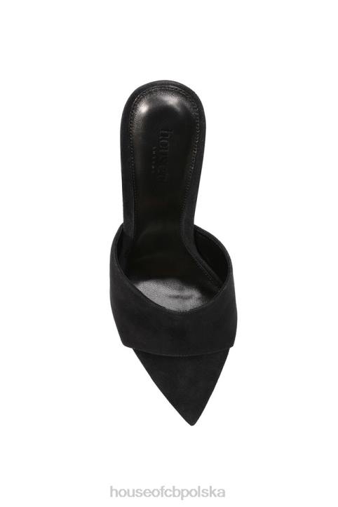 House of CB Czarne zamszowe klapki Andromeda w szpic na każdą okazję - Image 10