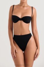 House of CB Czarny bikini Mykonos wysoki stan stylowy i wygodny - Image 2