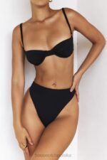 House of CB Czarny bikini Mykonos wysoki stan stylowy i wygodny - Image 10