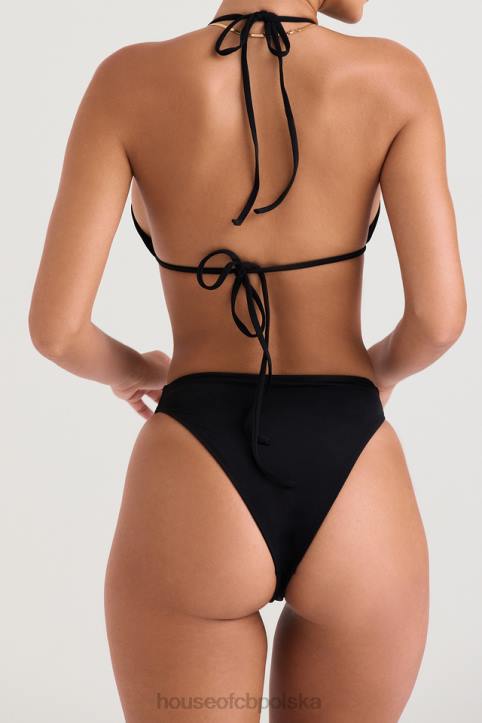 House of CB Czarny bikini wiązany na szyi elegancki styl plażowy - Image 9