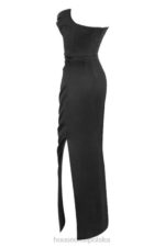 House of CB Czarny Gorset Satynowy Bez Ramiączek Adrienne 4PND588 Elegancja i Styl - Image 6