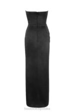 House of CB Czarny Gorset Satynowy Bez Ramiączek Adrienne 4PND588 Elegancja i Styl - Image 7