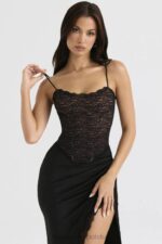 House of CB Czarny koronkowy gorset Romina Elegancja i Styl - Image 4