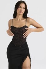 House of CB Czarny koronkowy gorset Romina Elegancja i Styl - Image 5