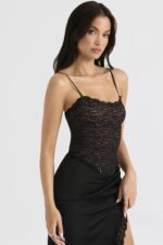 House of CB Czarny koronkowy gorset Romina Elegancja i Styl - Image 6