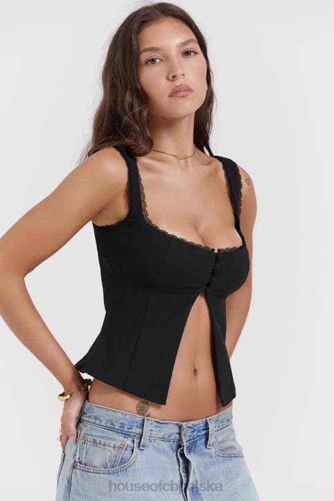 House of CB Czarny koronkowy top Noura modna odzież na każdą okazję - Image 13