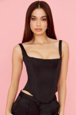 House of CB Czarny satynowy gorset Rafa na każdą okazję - Image 9