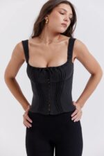 House of CB Czarny top Chicca Elegancki Styl Modowy - Image 3