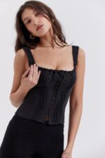 House of CB Czarny top Chicca Elegancki Styl Modowy - Image 4