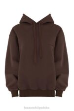 House of CB Czekoladowa Oversize Bluza z Kapturem Halo Trendy Modne Ubrania - Image 3