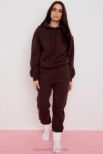 House of CB Czekoladowa Oversize Bluza z Kapturem Halo Trendy Modne Ubrania - Image 7