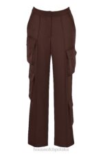 House of CB Czekoladowe Satynowe Spodnie Cargo Fashionowy Styl - Image 10