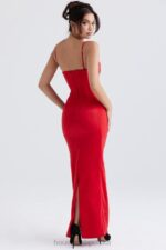 House of CB Czerwona Sukienka Maxi Gorsetowa Shani Elegancja na Każdą Okazję - Image 16