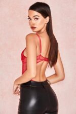 House of CB Czerwone Koronkowe Body Nadia Stylowe Odzież Damska - Image 8