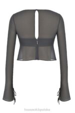 House of CB Dlugi rekaw Athena Shadow Modny top w kolorze szarym - Image 6