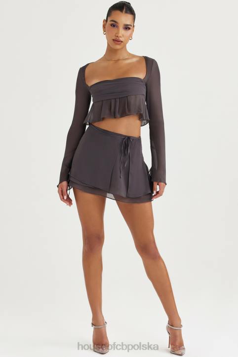 House of CB Dlugi rekaw Athena Shadow Modny top w kolorze szarym - Image 7