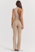House of CB Ecru Spodnie Cai Modne i Stylowe - Image 10
