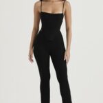 House of CB Eleganckie Czarne Spodnie z Wysokim Stanem