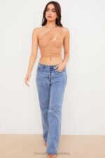 House of CB Eliana beżowy gorset z siateczki modny stylowy look - Image 3