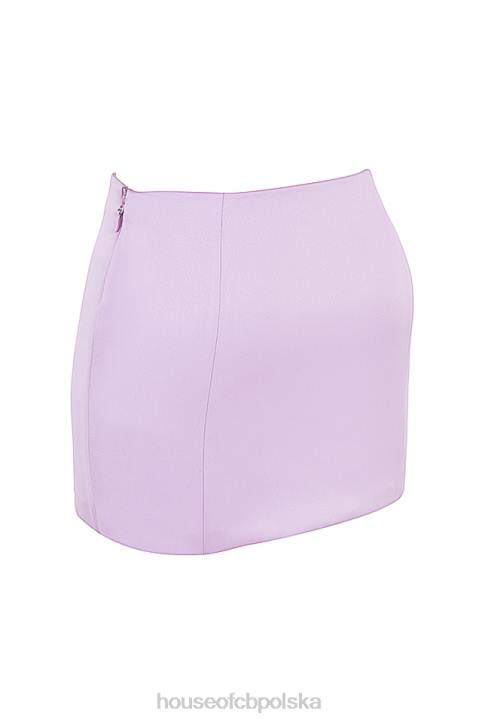 House of CB Elodie Mini Spódniczka Satynowa Orchidea Trendy Moda - Image 3