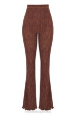 House of CB Erin Czekoladowe Spodnie z Siateczki Modne i Stylowe - Image 6