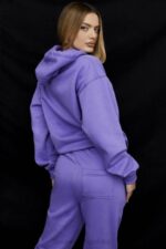 House of CB Fioletowa Oversize Hoodie z Kapturem Halo - Image 6