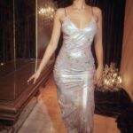 House of CB Fioletowa Sukienka Maxi w Kwiaty na Lato