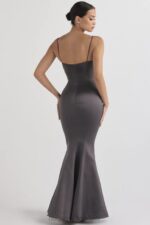 House of CB Fioletowa Suknia Fishtail Elegancka na Wesela - Image 11