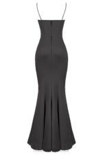 House of CB Fioletowa Suknia Fishtail Elegancka na Wesela - Image 4