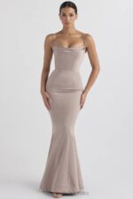 House of CB Fioletowo Grzybowa Fishtail Suknia na Wesele - Image 2