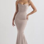 House of CB Fioletowo Grzybowa Fishtail Suknia na Wesele