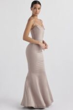 House of CB Fioletowo Grzybowa Fishtail Suknia na Wesele - Image 4
